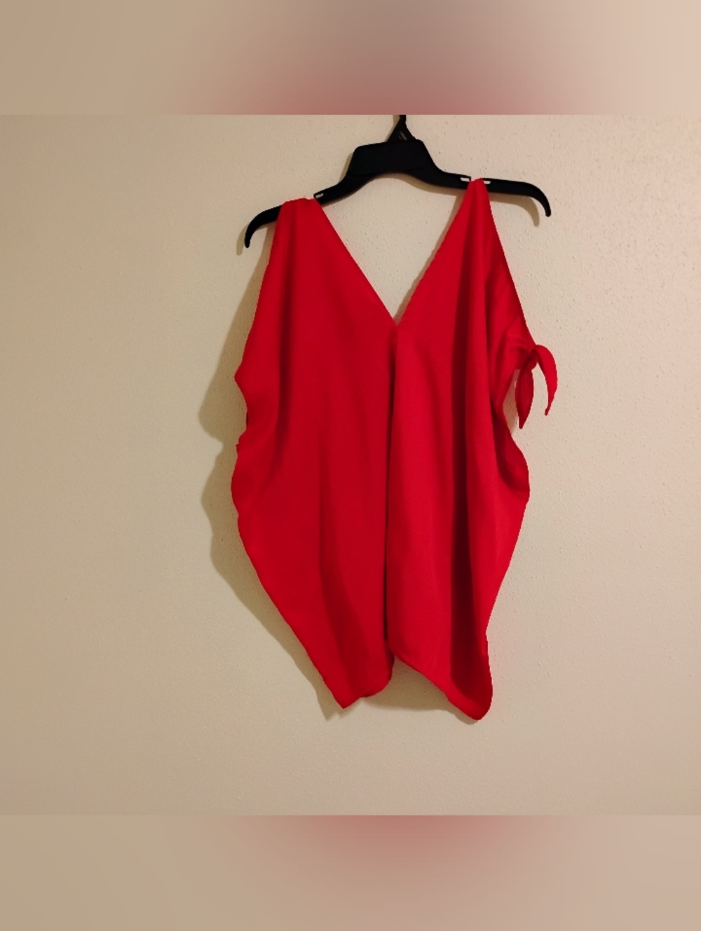 Apostrophe Hot Red Sleeveless V-Neck Top